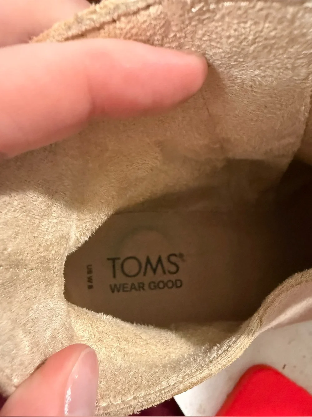 TOMS Kaia Wedge Booties Women’s Size 8M Beige Suede - Picture 6 of 6